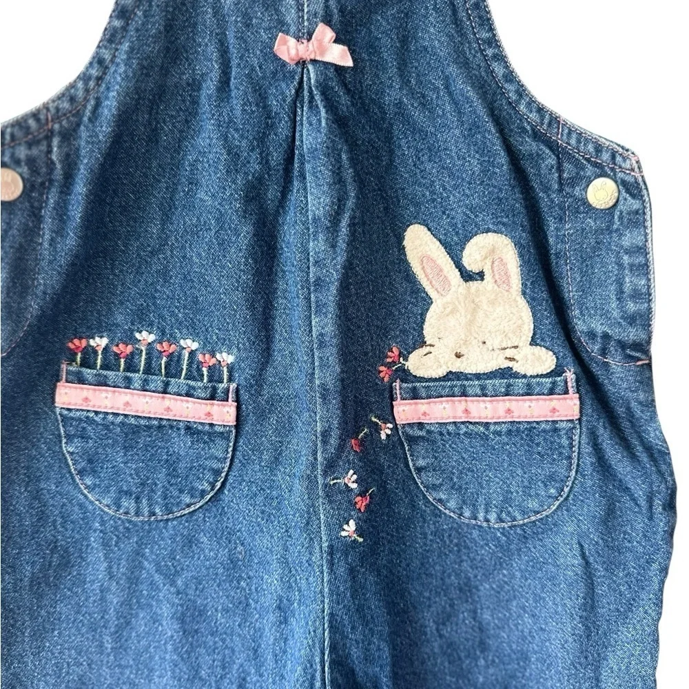 Vintage Carters Kids Bunny Denim Overalls 6-9m